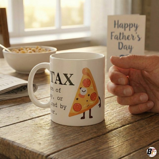 Mug Funny "Dad Tax" Definition & Cute Pizza Graphic Cu (Créateur téléchargé)