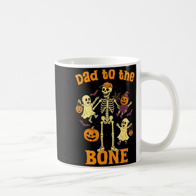 Mug Funny Dad To The Bone Skeleton With Kids Halloween (Droite)