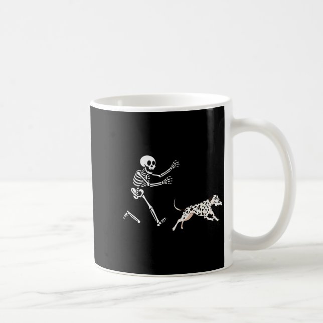 Mug Funny Dalmatian Running Skeleton Halloween  (Droite)