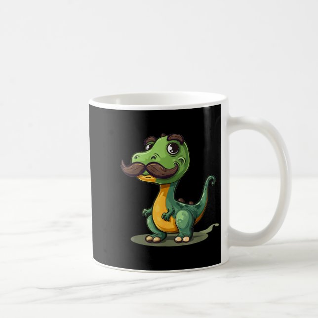 Mug Funny Dinosaur With Mustache Beard For Adults And  (Droite)
