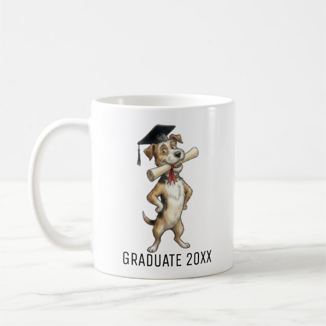 Mug Funny dog Graduation Personalized (Gauche)