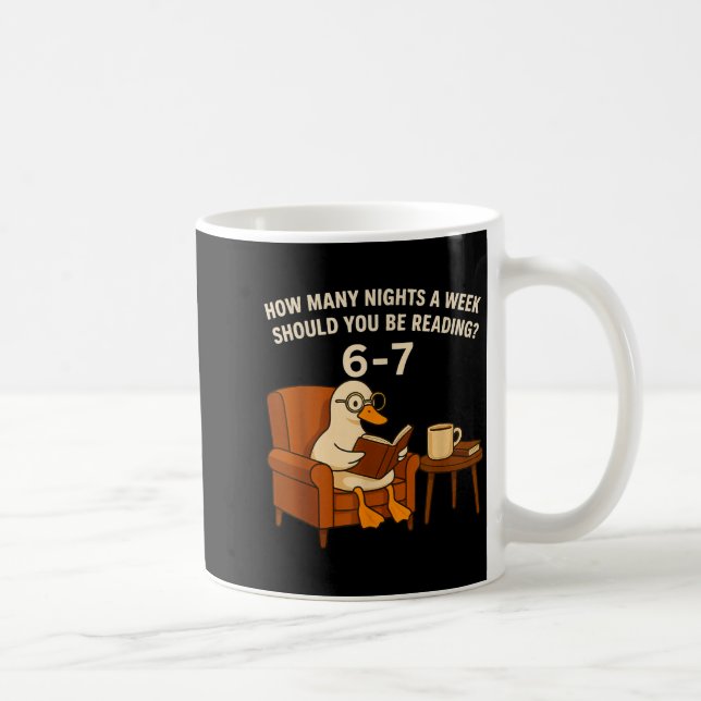 Mug Funny Duck Reading Book 67 Six Seven Meme  (Droite)