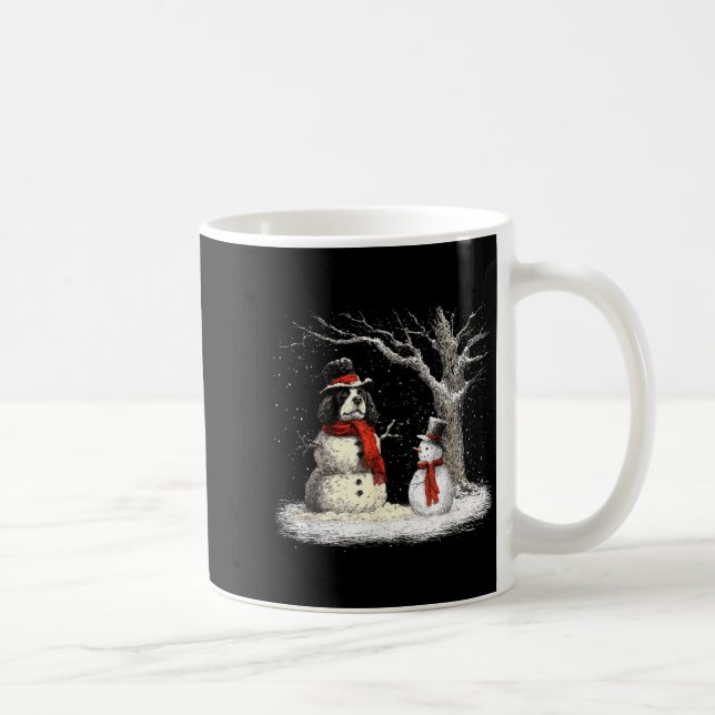 Mug Funny Er Spaniel Dog In The Snow Tree Christmas Wi (Droite)