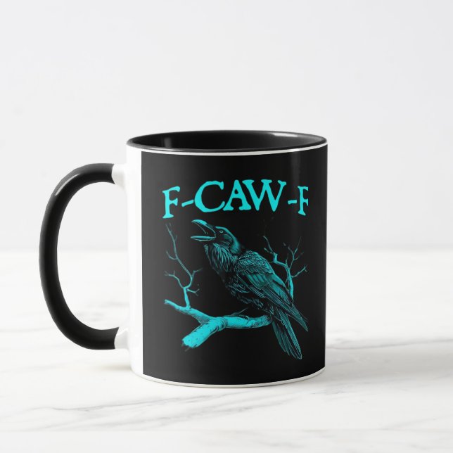 Mug Funny F-Caw-F Humor Crow Gothic (Gauche)