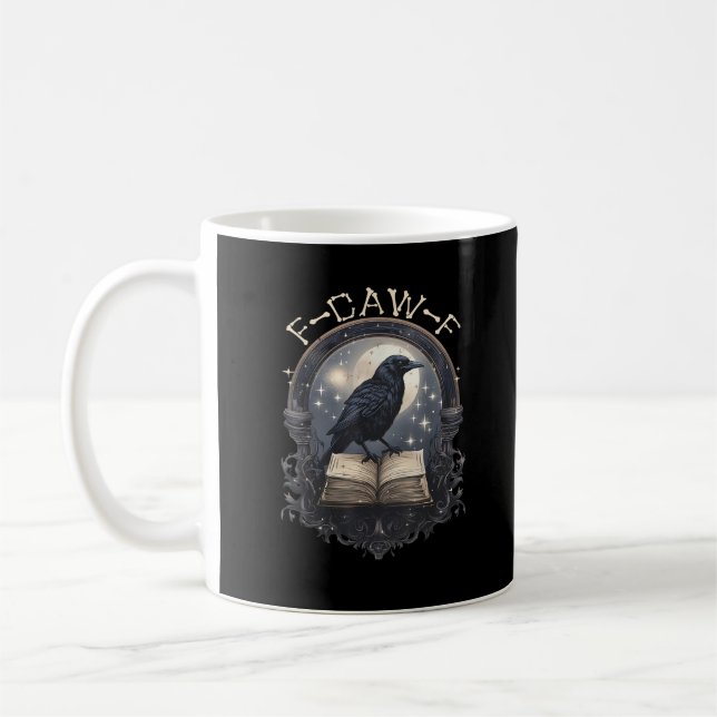 Mug Funny F-Caw-F Raven Bird Saying Graphic Retro Clas (Gauche)