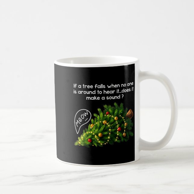 Mug Funny Felines Pushing Christmas Tree Ugly Xmas Paj (Droite)