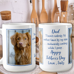 Mug Funny Fête des pères Dog Dad - Pet Photo - Dog J