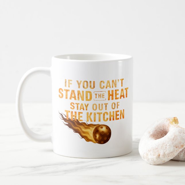 Mug Funny Flaming Pickleball Kitchen Graphic Dink Life (Avec donut)