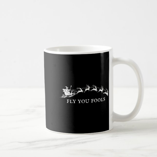 Mug Funny Fly You Fools Santa Sleigh Reindeer Christma (Droite)