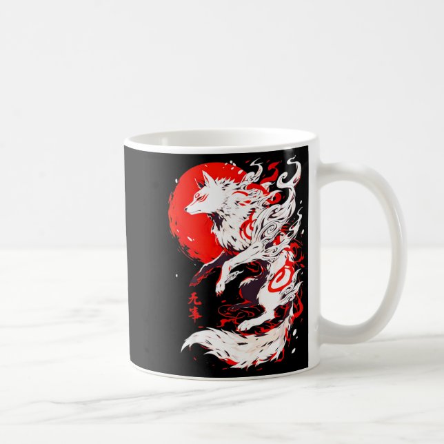 Mug Funny Fox Animal Cute Okami Basic Japan Style Retr (Droite)