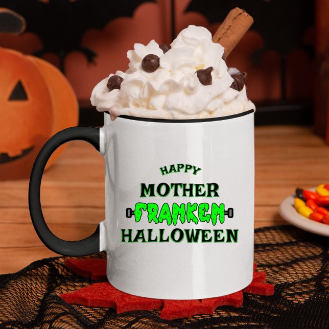 Mug Funny Frankenstein Heureuse mère Franken Halloween (Funny Frankenstein Happy Mother Franken Halloween Mug)