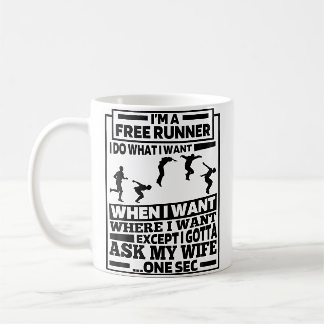 Mug Funny Free Running - Traceur Runner Parkour (Gauche)