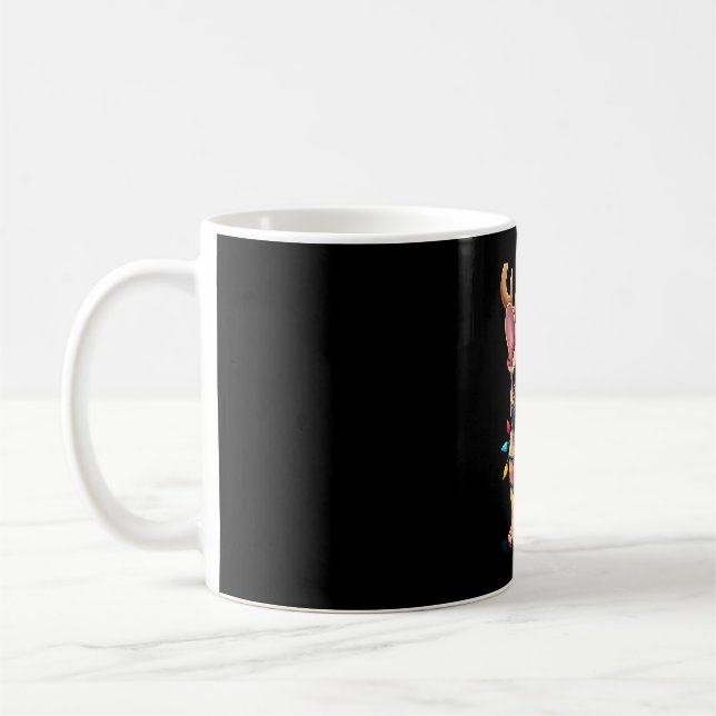 Mug Funny French Bulldog Christmas Light Santa Hat Rei (Gauche)