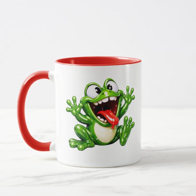 Mug Funny Frog Cartoon Illustration (Gauche)