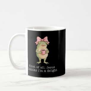 Mug Funny Frog Coffee Premièrement Jésus Pense Que C'e