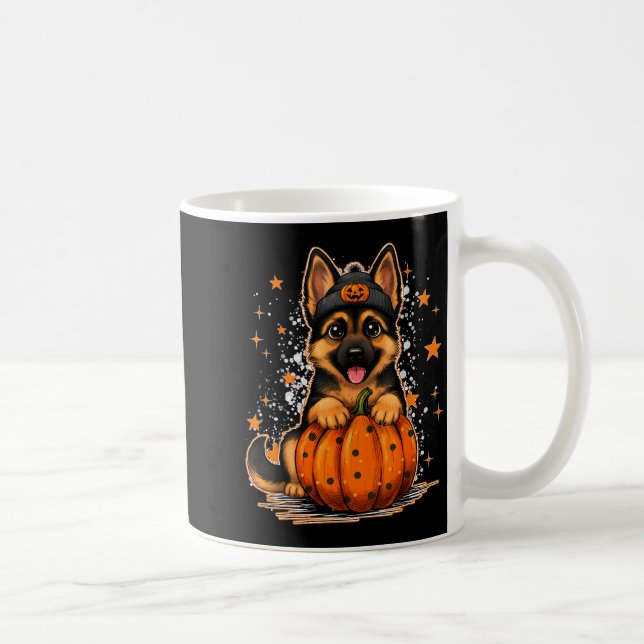 Mug Funny German Shepherd Dog Halloween Pumpkin Graphi (Droite)