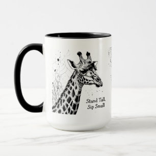 Mug Funny Giraffe Noir Blanc Encre Personnalisée
