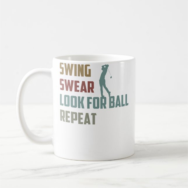 Mug Funny Golfer Look For Ball Repeat Golf Player (Gauche)
