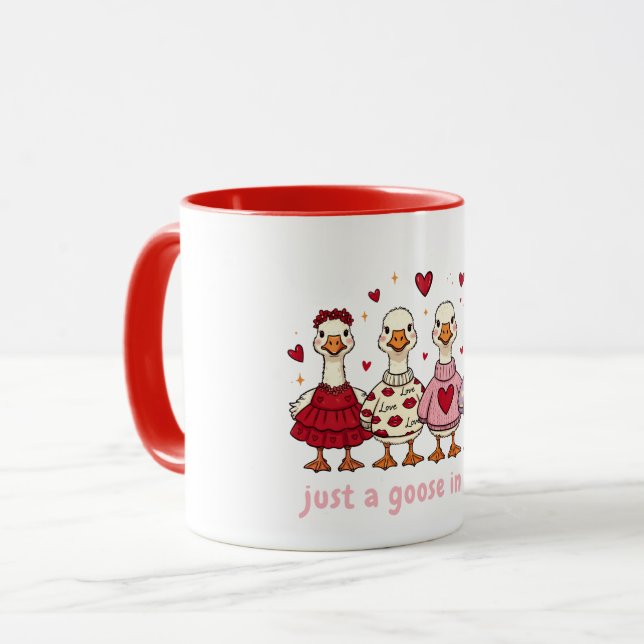 Mug Funny Goose Valentines Womens  (Devant gauche)