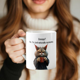 Mug Funny Grumpy cat dans un Robe et Café