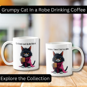 Mug Funny Grumpy cat dans un Robe et café Black Cat