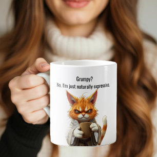 Mug Funny Grumpy cat dans un Robe et café Orange Cat