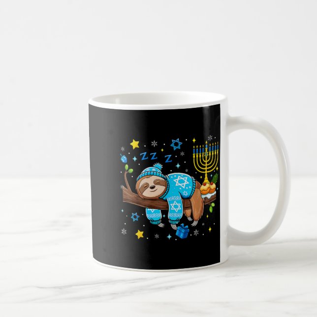 Mug Funny Hanukkah Sloth Jewish Chanukah Sleeng Hanukk (Droite)