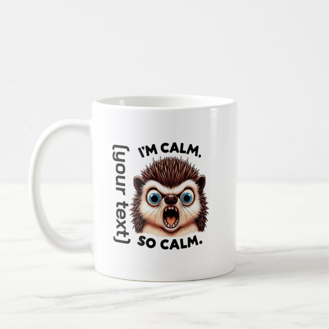 Mug Funny Hérisson en colère personnalisable (Gauche)