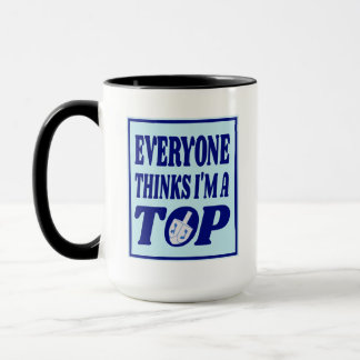 Mug Funny I'm A Top Blue Hanukkah Joke Dreidel 