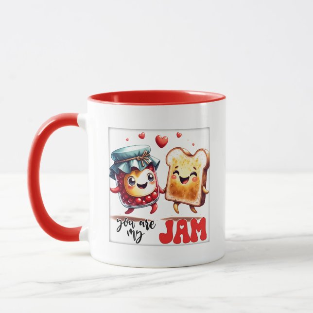 Mug Funny jam toast word art  (Gauche)