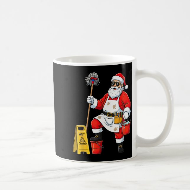 Mug Funny Janitor Santa Christmas Graphic Cleaner Clea (Droite)