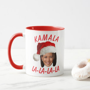 Mug Funny Kamala Harris Face Santa Hat Noël
