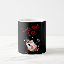 Funny Lets Get LIT Drunk Père Noël Personnalisé No