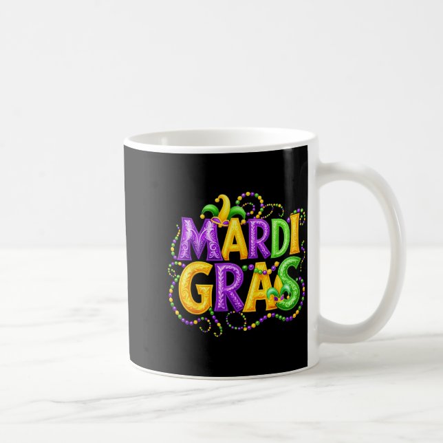 Mug Funny Mardi Gras Parade Jester Hat Beads Men Women (Droite)