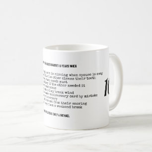 Mug FUNNY Mariage Anniversaire TOUTES LES ANNÉES Perso