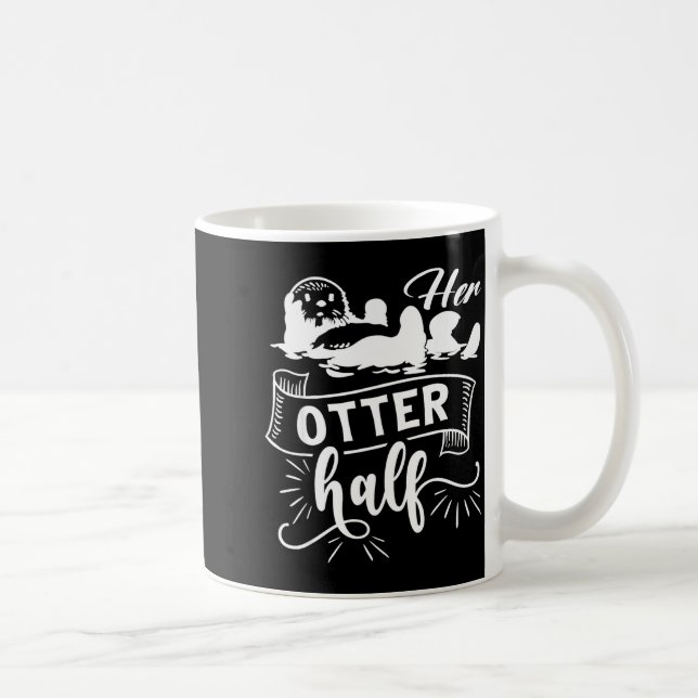Mug Funny Matching Couple His And Her Otter Half Valen (Droite)