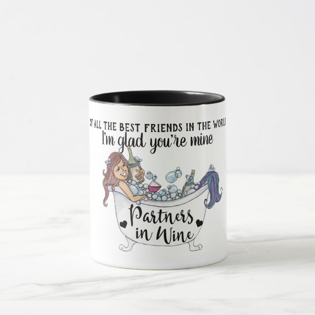 Mug Funny Meilleurs Amis Partenaires Dans Le Vin Cadea (Centre)