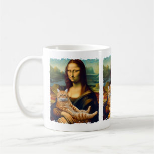 Mug Funny Meowna Lisa Portrait Amoureux de les chats e