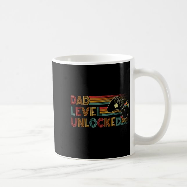 Mug Funny New Dad Shirt Dad Level Unlocked Gaming Game (Droite)