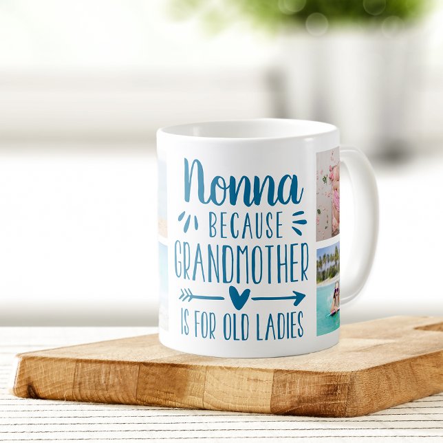 Mug Funny Nonna Grandchildren Names & Photo Collage (Créateur téléchargé)