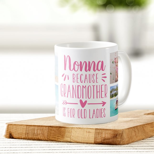 Mug Funny Nonna Grandchildren Names & Photo Collage (Créateur téléchargé)