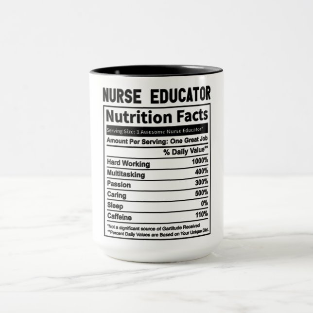 Mug Funny Nurse Educator La valeur nutritive (Centre)