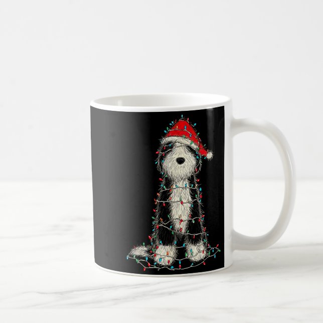 Mug Funny Old English Sheepdog Christmas Graphics Dog  (Droite)