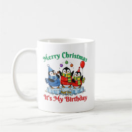 Mug Funny Penguins, Merry Christmas Birthday