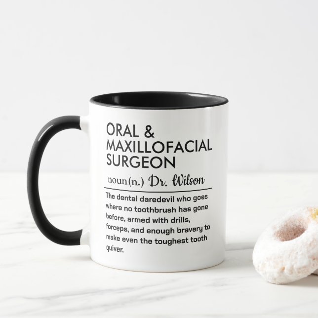 Mug Funny Personalized Dentist Definition (Avec donut)
