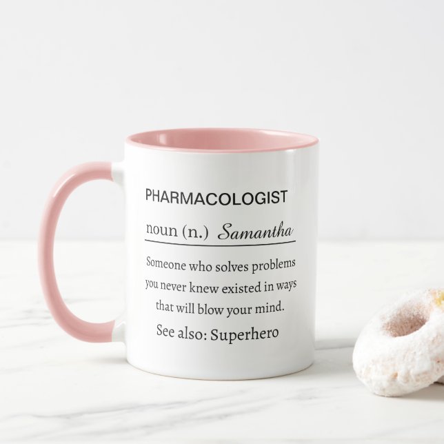 Mug Funny Personalized Pharmacologist Definition (Avec donut)