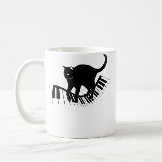 Mug Funny Piano Keys Gift Men Women Cute Cat On Piano