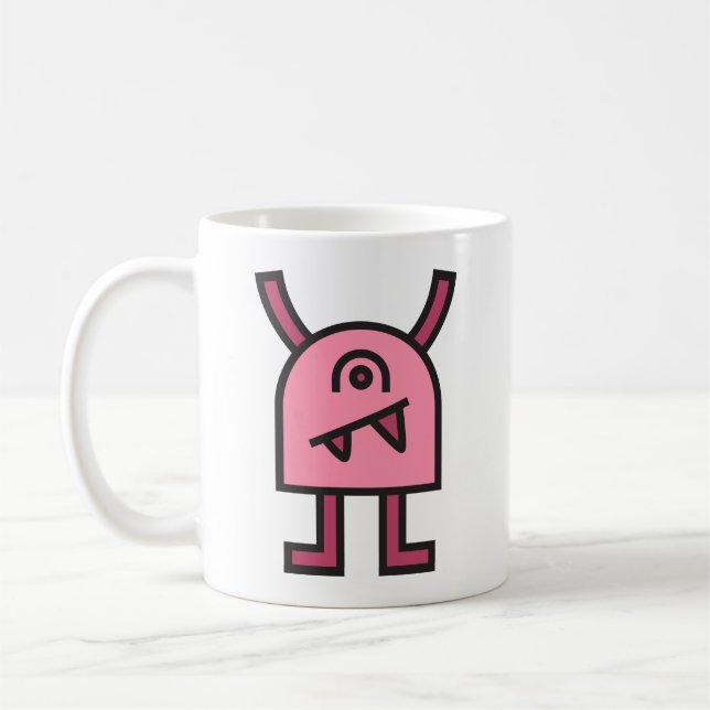 Mug Funny Pink Monster Character (Gauche)