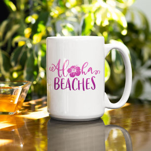 Mug Funny Plages Aloha Parties scintillant de devis pe
