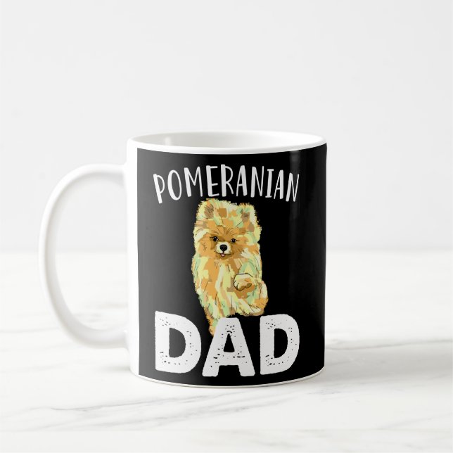 Mug Funny Poméranien Papa mignon amour Chiens Hommes P (Gauche)